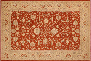 handmade Traditional Kafkaz Chobi Ziegler Rust Beige Hand Knotted RECTANGLE 100% WOOL area rug 9 x 13